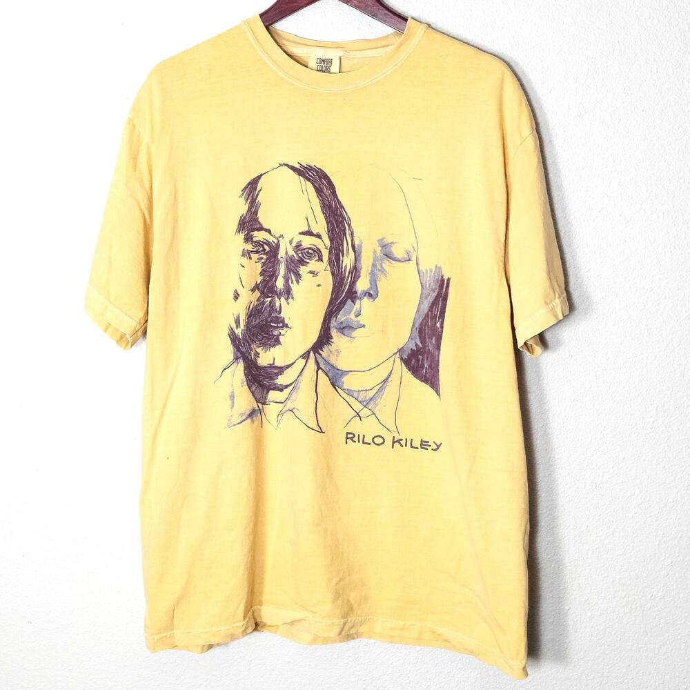 Comfort Colors Rilo Kiley Graphic Shirt Yellow Size XL Vintage Artsy